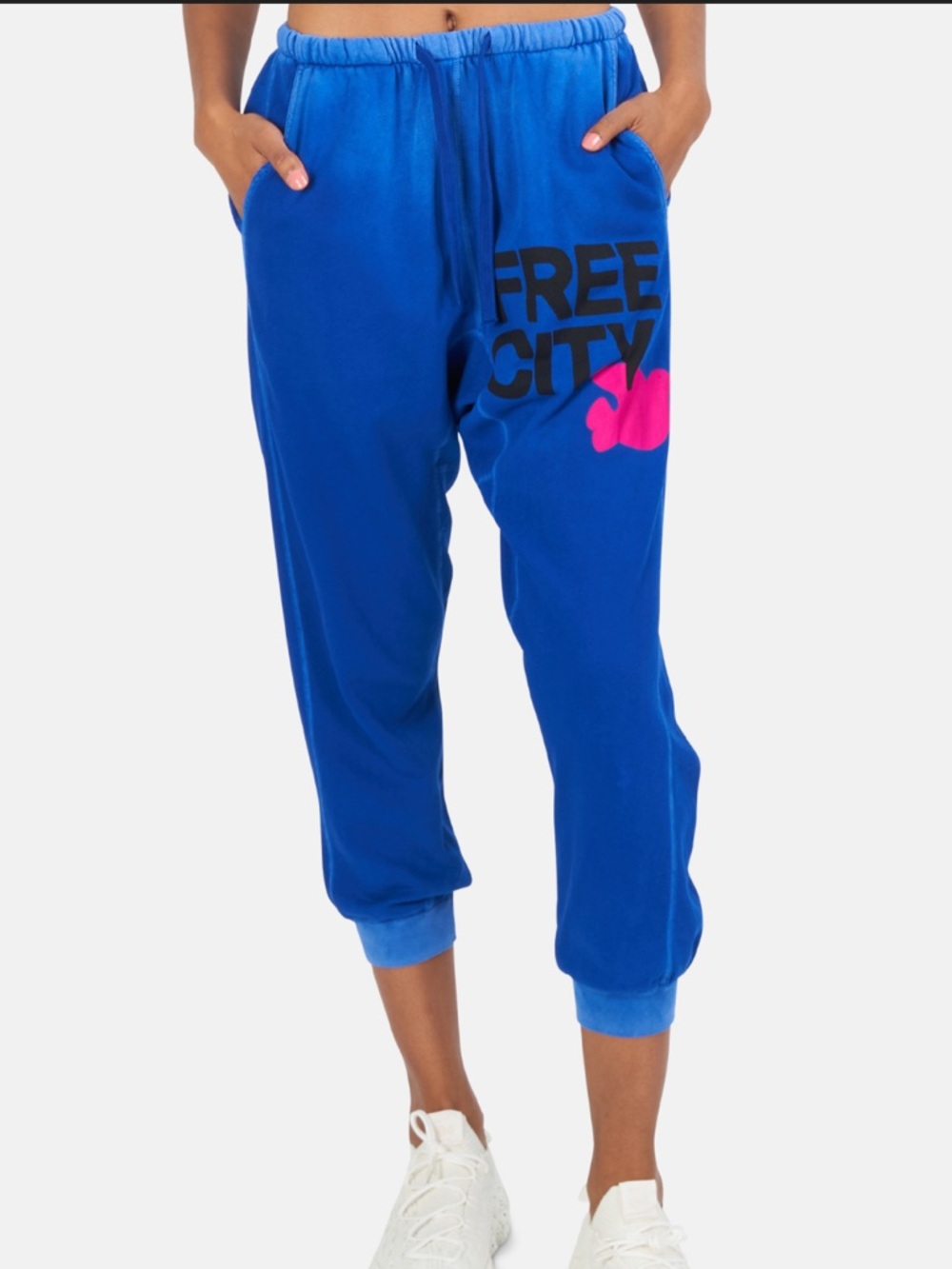 FREE CITY Large Sunfades Pocket Sweatpants in Electric Blue Sz S Like New Rare